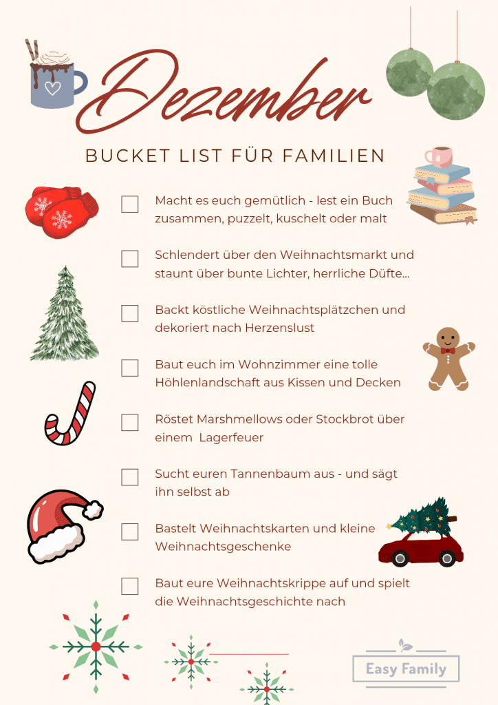 Bucket Liste Dezember für Familien - www.Easy-family.de