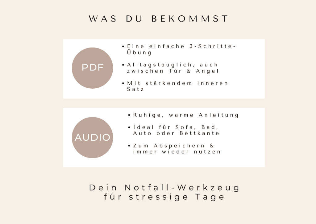 Du bekommst einfache Übung, alltagstauglich, stärkend, ruhige Anleitung. PDF und Audio Easy Family Reset