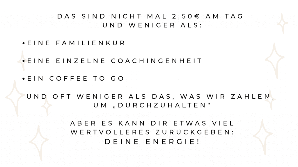 Stabile und strahlende Mama - Deine Investition