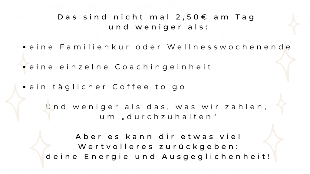 Stabile und strahlende Mama - Deine Investition