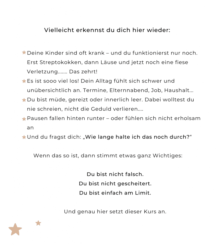 Onlinekurs für Mütter von kleinen Kindern - für mehr Gelassenheit und Energie trotz Herausforderungen von Easy Family